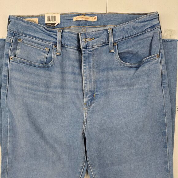 Levi's 721 High Rise Skinny Jeans Light Wash Raw Hem Size 32 4290 NWT - Picture 2 of 11